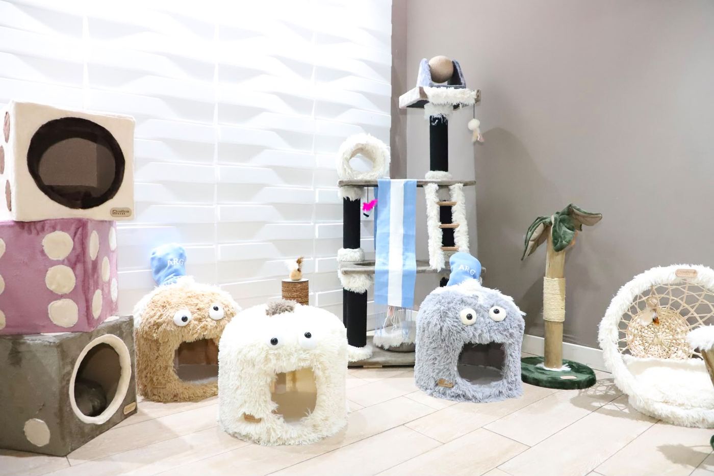Exhibición de productos en el salón